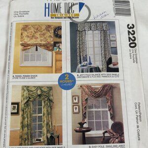 McCalls Home Decor Sewing Pattern 3220 For Window Treatments & Valances